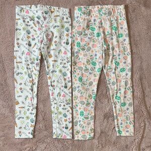 2 pair of gurls Colorful Easter theme Leggings Set 5t